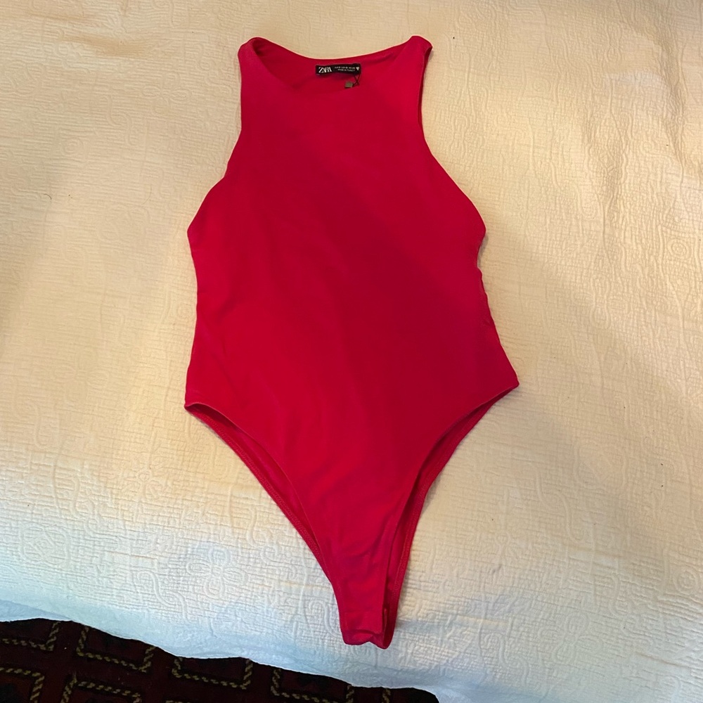 Zara pink tank body suit NWT